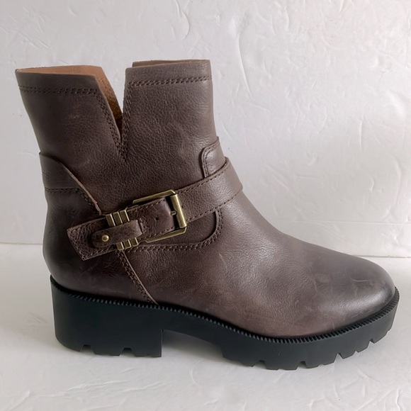 ZODIAC Women Miller Harness Leather Lug Sole Boot Block Chunky Heel Shoe Size 10 - Picture 7 of 10